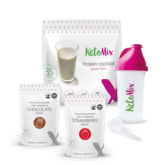 KetoMix proteínový kokteil – Jahodová čokoláda