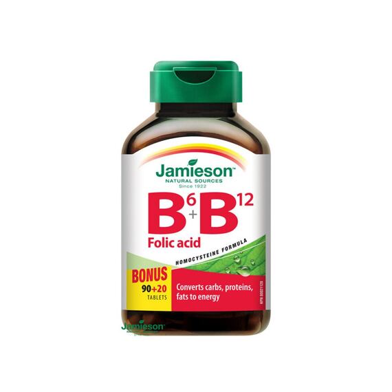 Jamieson Vitaminy B6+B12+kyselina listová (110 tablet)