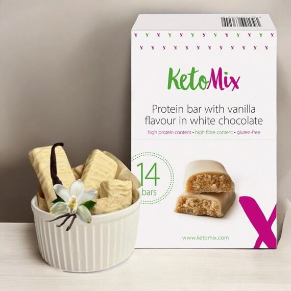 Proteínová tyčinka s vanilkovou príchuťou v bielej čokoláde 14 x 40 g