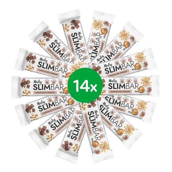 Slimbar Fehérjeszelet Csokoládé és Nugát 14 x 30g