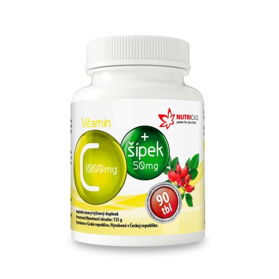 Vitamin C + šípek (90 tablet) - Nutricius