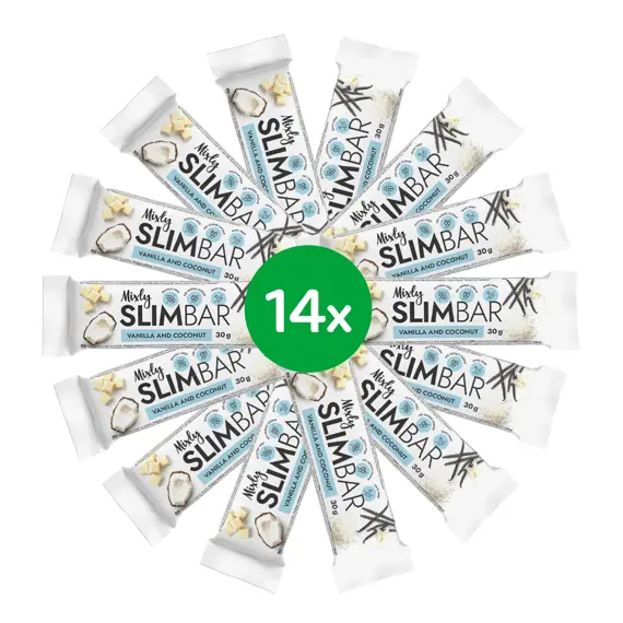 Slimbar proteinová tyčinka Vanilka a kokos 14 x 30g